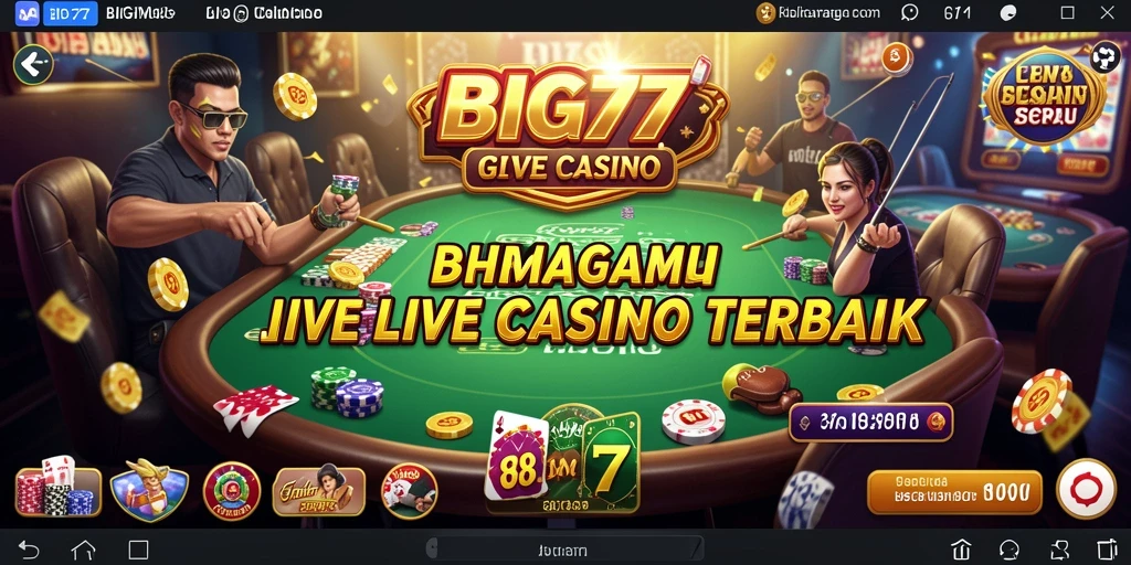 Tampilan utama game Live Casino BIG77 dengan dealer langsung.