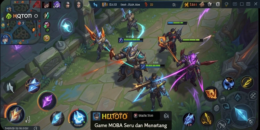 Tampilan gameplay seru dari HQTOTO yang menampilkan pertempuran antar tim.