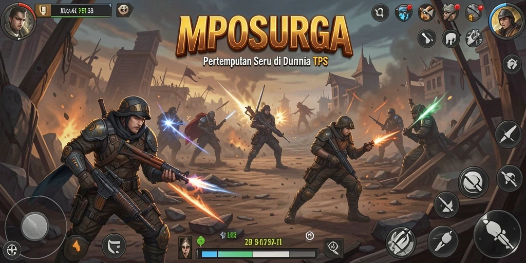 Tangkapan layar menampilkan aksi seru dalam gameplay TPS MPOSURGA.