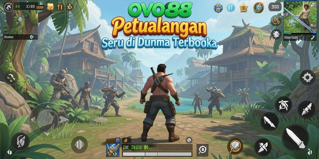 Screenshot gameplay OVO88 menunjukkan eksplorasi dunia terbuka yang menakjubkan.