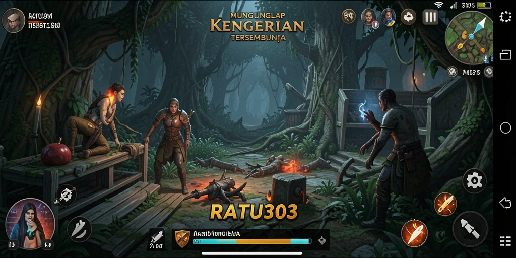 Tampilan gameplay menegangkan yang penuh dengan kengerian di RATU303.